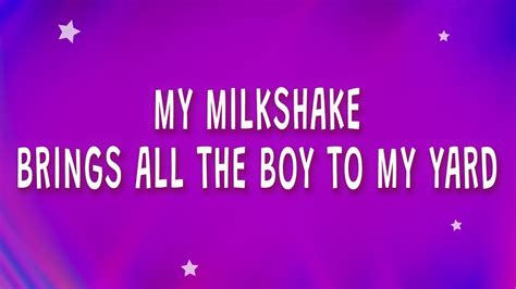 my milkshake lyrics